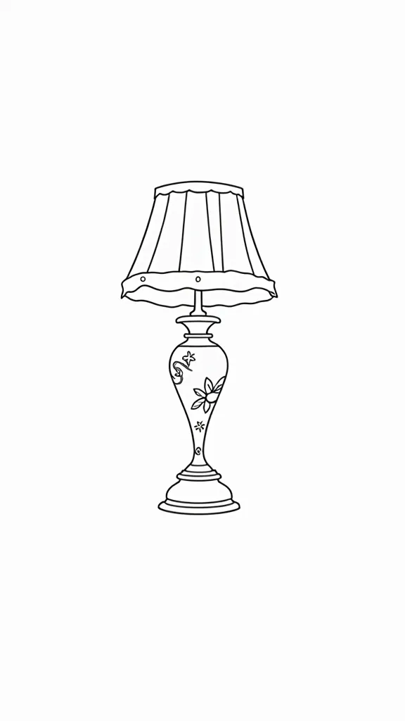 coloring page of a lamp